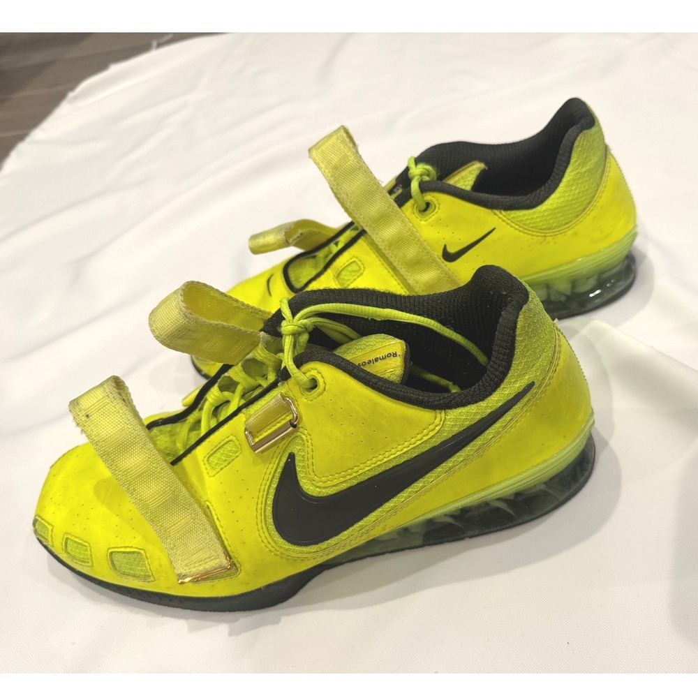 Nike Romaleos 2 Weightlifting Shoes Mens Volt Yellow Black Good Condition - Picture 3 of 10